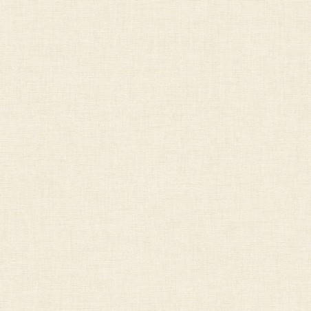 Papel pintado beige pergamino, con textura de lino jaspeado, modelo Caractere de Casadeco