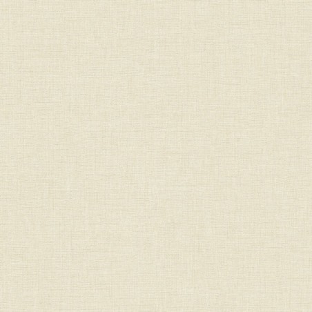 Papel pintado blanco piedra caliza, con textura de lino jaspeado, modelo Caractere de Casadeco