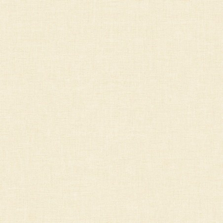Papel pintado crema beige, con textura de lino jaspeado, modelo Caractere de Casadeco