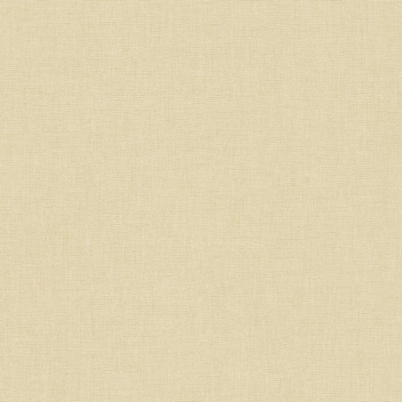 Papel pintado beige paja, con textura de lino jaspeado, modelo Caractere de Casadeco