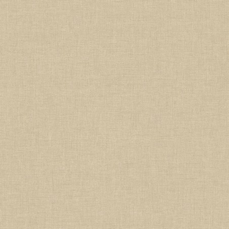 Papel pintado beige lino, con textura de lino jaspeado, modelo Caractere de Casadeco