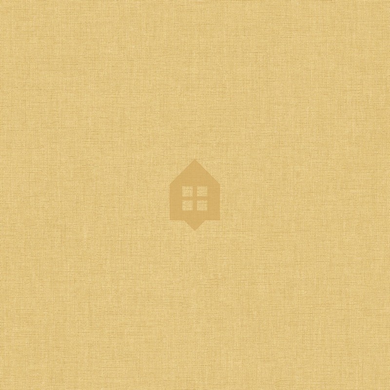 Papel pintado amarillo trigo, con textura de lino jaspeado, modelo Caractere de Casadeco