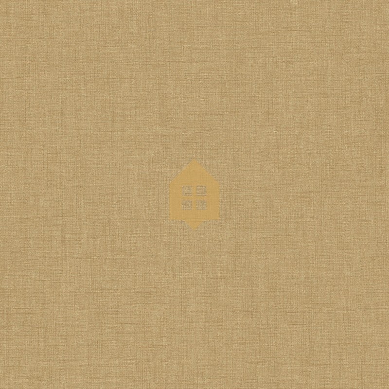Papel pintado ocre, con textura de lino jaspeado, modelo Caractere de Casadeco