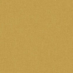 Papel pintado amarillo curry, con textura de lino jaspeado, modelo Caractere de Casadeco