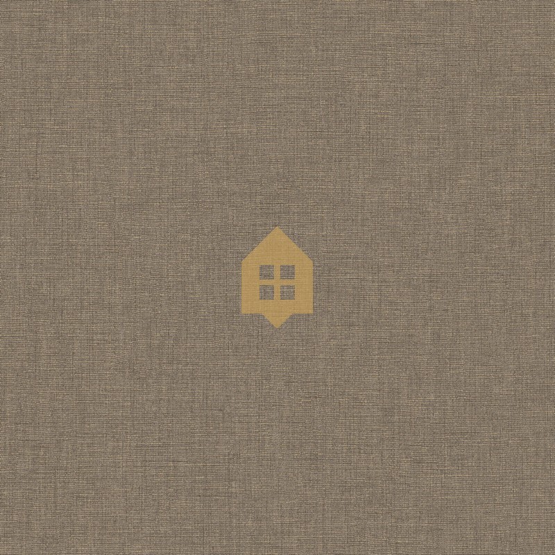 Papel pintado marrón glacé, con textura de lino jaspeado, modelo Caractere de Casadeco