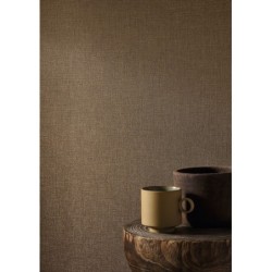 Papel pintado cacao, con textura de lino jaspeado, modelo Caractere de Casadeco