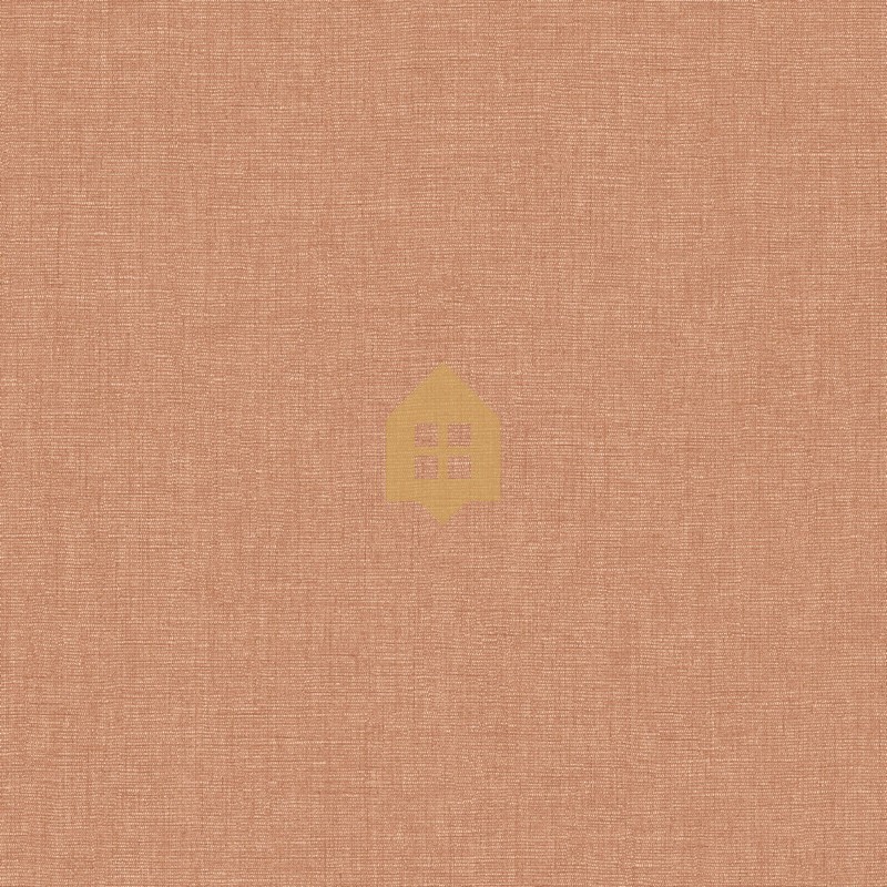 Papel pintado terracota, con textura de lino jaspeado, modelo Caractere de Casadeco