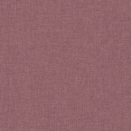Papel pintado berenjena, con textura de lino jaspeado, modelo Caractere de Casadeco