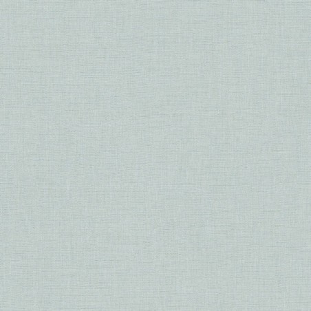 Papel pintado azul cielo, con textura de lino jaspeado, modelo Caractere de Casadeco