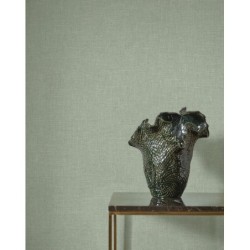 Papel pintado celadón, con textura de lino jaspeado, modelo Caractere de Casadeco