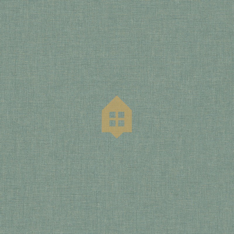 Papel pintado azul topacio, con textura de lino jaspeado, modelo Caractere de Casadeco