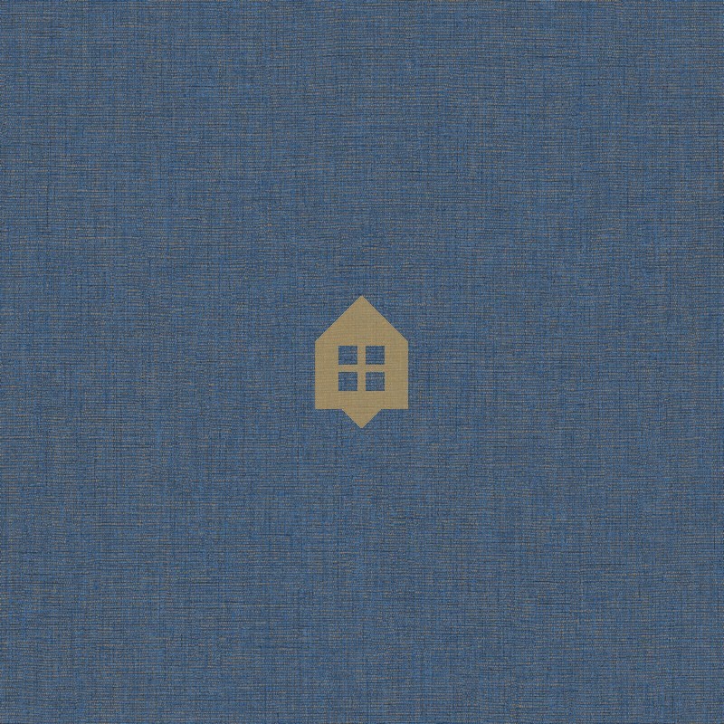 Papel pintado azul ultramar, con textura de lino jaspeado, modelo Caractere de Casadeco