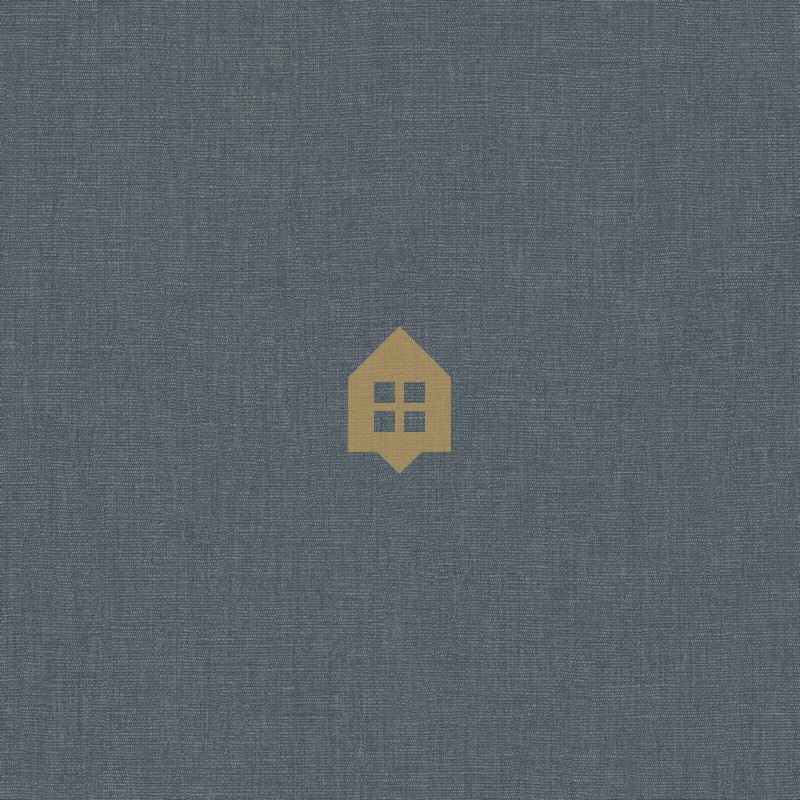 Papel pintado azul tormenta, con textura de lino jaspeado, modelo Caractere de Casadeco