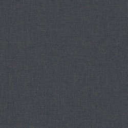 Papel pintado azul tinta, con textura de lino jaspeado, modelo Caractere de Casadeco