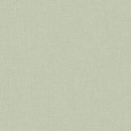 Papel pintado verde opalino, con textura de lino jaspeado, modelo Caractere de Casadeco