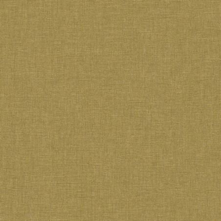 Papel pintado verde oliva, con textura de lino jaspeado, modelo Caractere de Casadeco