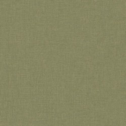 Papel pintado verde caqui, con textura de lino jaspeado, modelo Caractere de Casadeco
