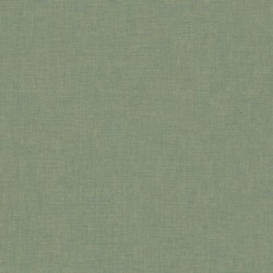 Papel pintado verde eucalipto, con textura de lino jaspeado, modelo Caractere de Casadeco