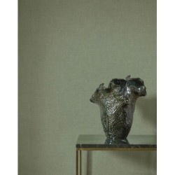 Papel pintado tabaco, con textura de lino jaspeado, modelo Caractere de Casadeco