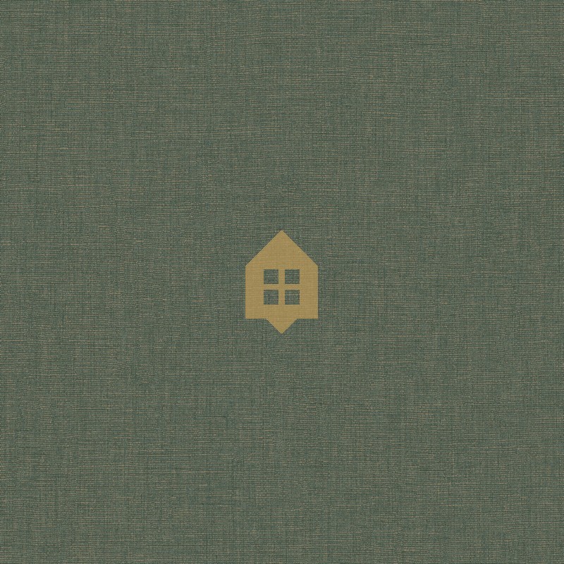 Papel pintado verde Nilo, con textura de lino jaspeado, modelo Caractere de Casadeco