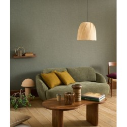 Papel pintado verde Nilo, con textura de lino jaspeado, modelo Caractere de Casadeco