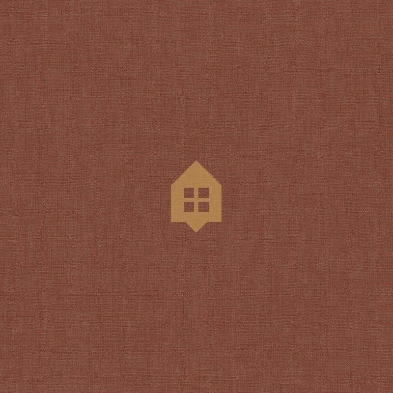 Papel pintado rojo cangrejo, con textura de lino jaspeado, modelo Caractere de Casadeco