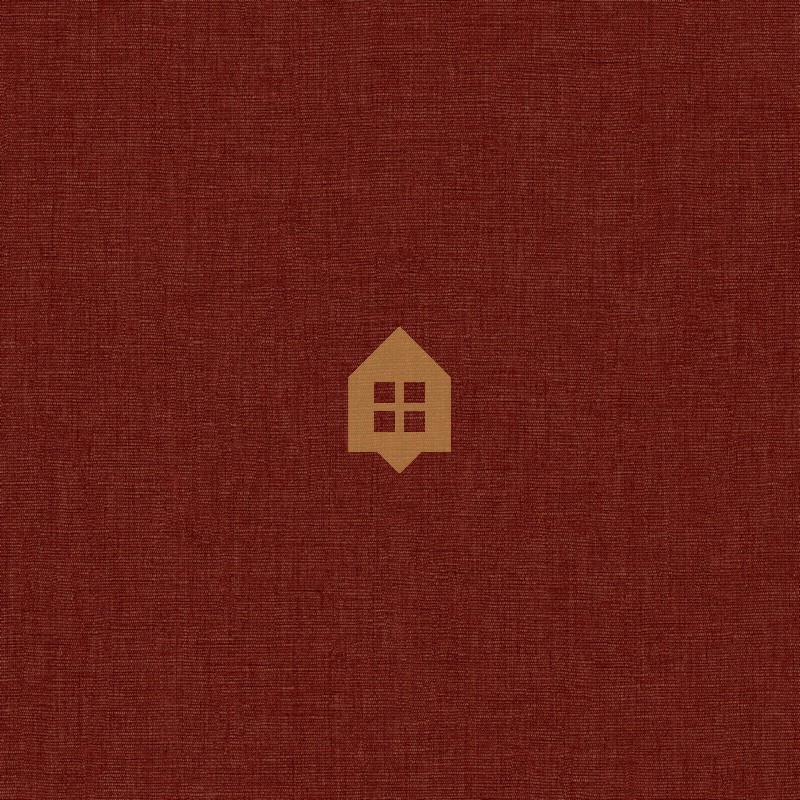 Papel pintado rojo amarena, con textura de lino jaspeado, modelo Caractere de Casadeco