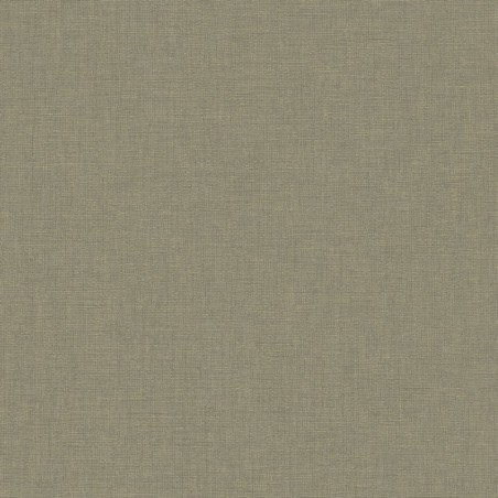 Papel pintado gris elefante, con textura de lino jaspeado, modelo Caractere de Casadeco