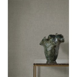 Papel pintado gris ratón, con textura de lino jaspeado, modelo Caractere de Casadeco