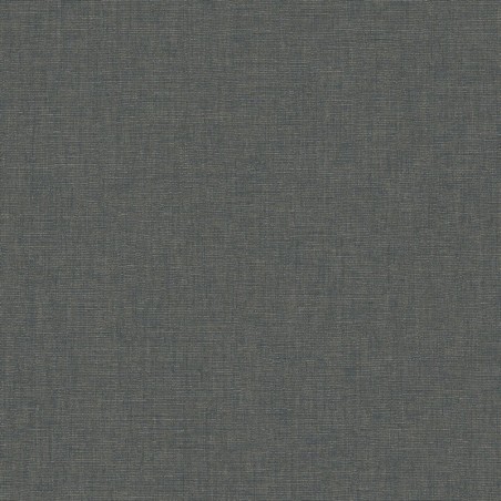 Papel pintado gris pizarra, con textura de lino jaspeado, modelo Caractere de Casadeco