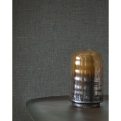 Papel pintado gris pizarra, con textura de lino jaspeado, modelo Caractere de Casadeco