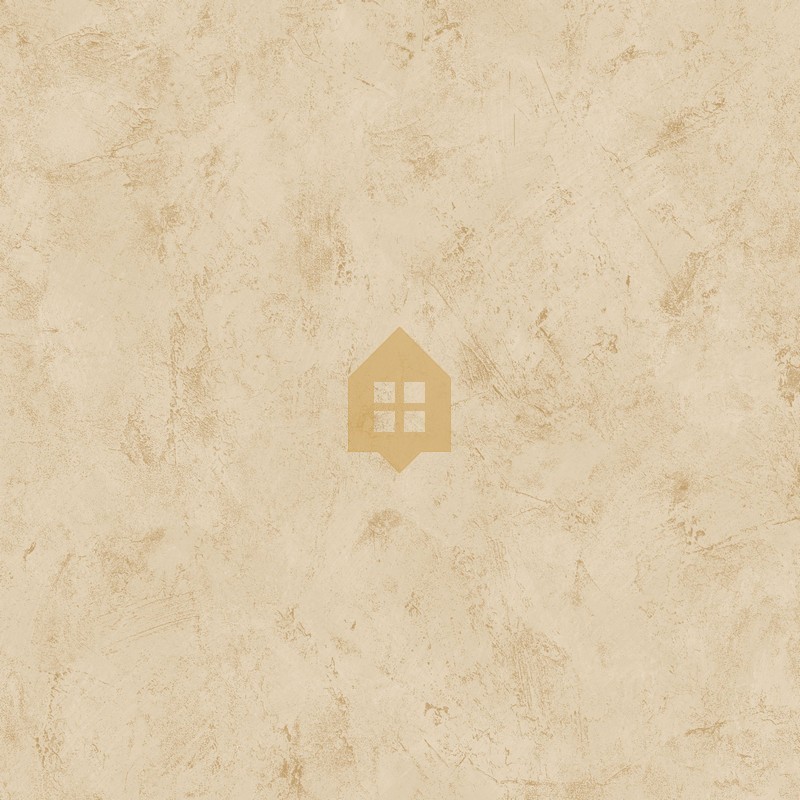 Papel pintado beige y dorado con textura efecto cal y acabado metalizado luminoso, colección Chalk.