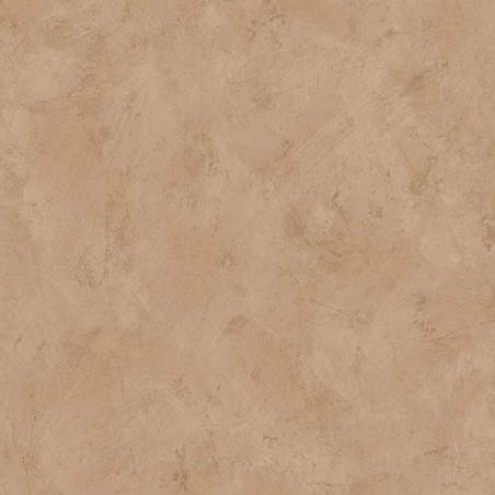 Papel pintado capuchino y cobre con textura efecto cal y acabado metalizado luminoso, colección Chalk.