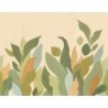 Mural panorámico Lumea de Caselio con diseño de paisaje botánico envolvente y estilizado, colección Elea.