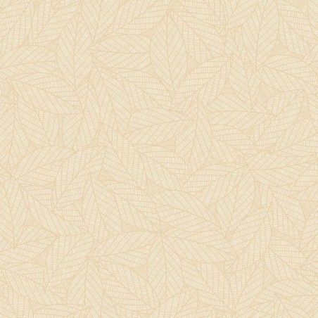 Papel pintado Delora beige, con diseño vegetal aéreo y relieve sutil, colección Elea de Caselio.