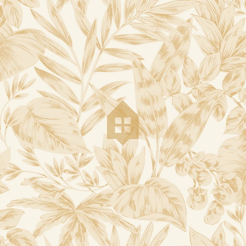 Papel pintado vegetal Kalea de la colección Elea de Caselio. Diseño botánico elegante.