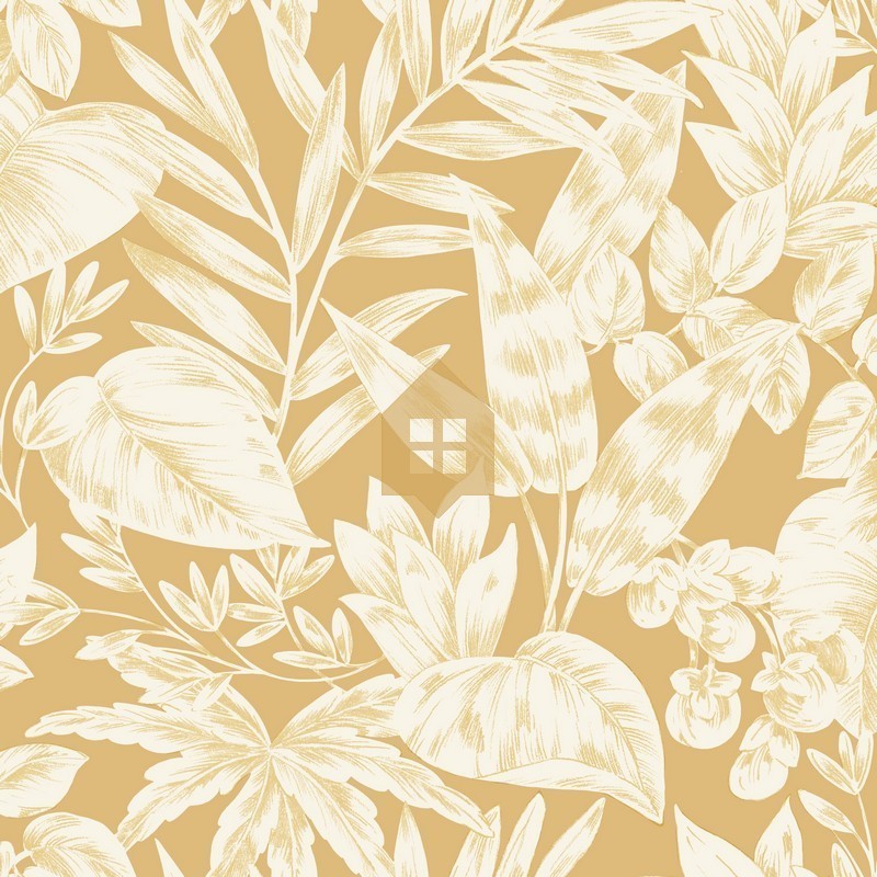 Papel pintado vegetal Kalea de la colección Elea de Caselio. Diseño botánico elegante.