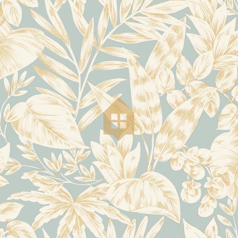 Papel pintado vegetal Kalea de la colección Elea de Caselio. Diseño botánico elegante.