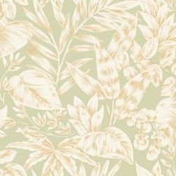 Papel pintado vegetal Kalea de la colección Elea de Caselio. Diseño botánico elegante.