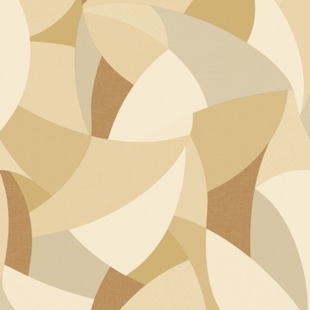 Papel pintado Symphony Concerto, con diseño patchwork abstracto y mezcla de texturas.