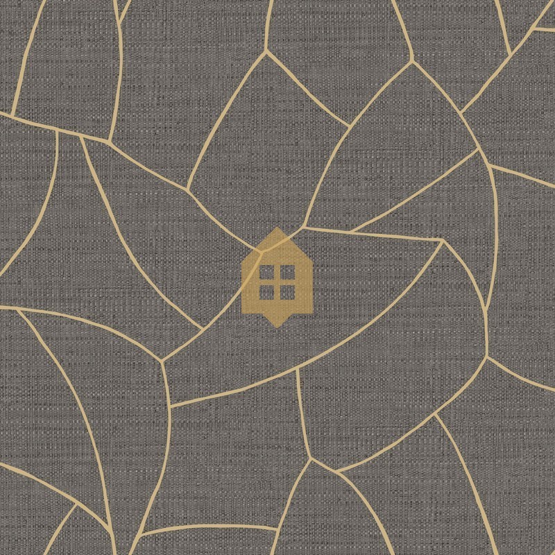 Papel pintado Symphony Melody, con textura de rafia y patrón de líneas geométricas.