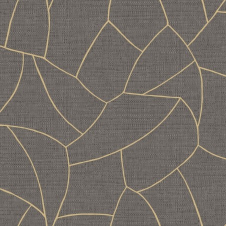 Papel pintado Symphony Melody, con textura de rafia y patrón de líneas geométricas.