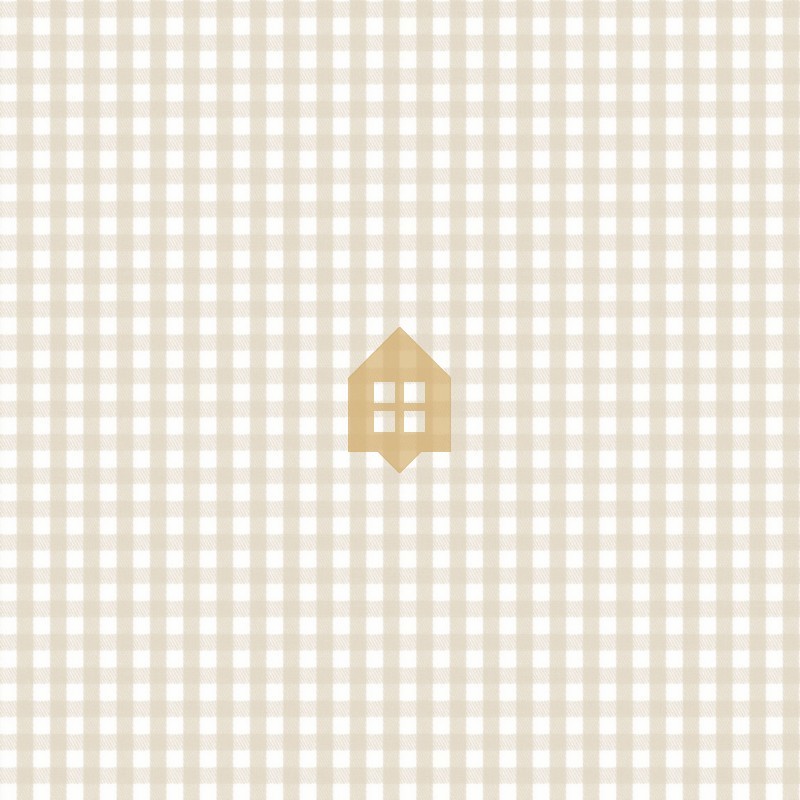 Papel pintado Gingham Charm con diseño de cuadros vichy modernos.