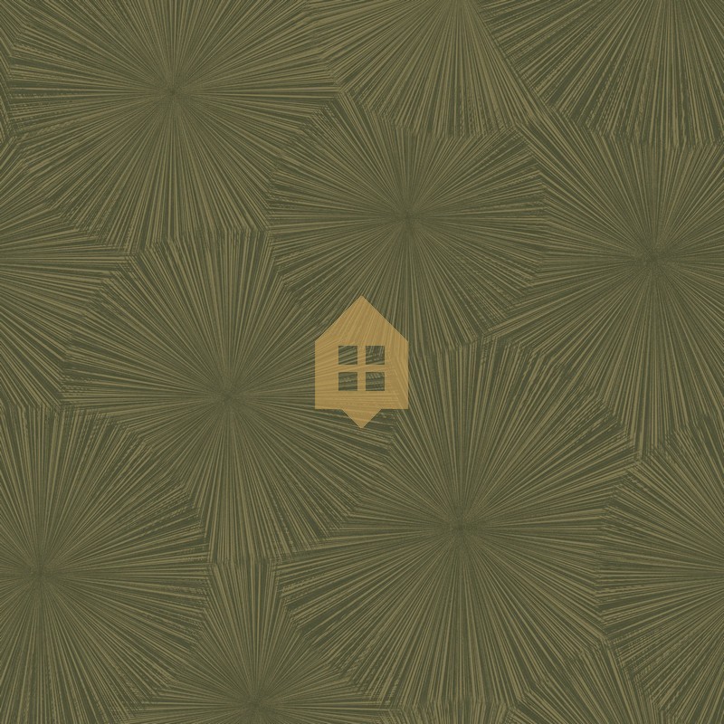 Papel pintado Hélios con diseño de soles o dientes de león estilizados.