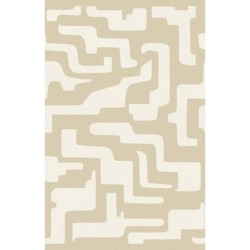 Papel pintado Tikal con diseño geométrico maya y textura vinílica.