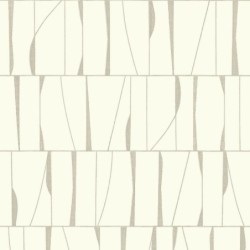 Papel pintado Otavia con diseño geométrico de paneles abstractos y textura de lino.