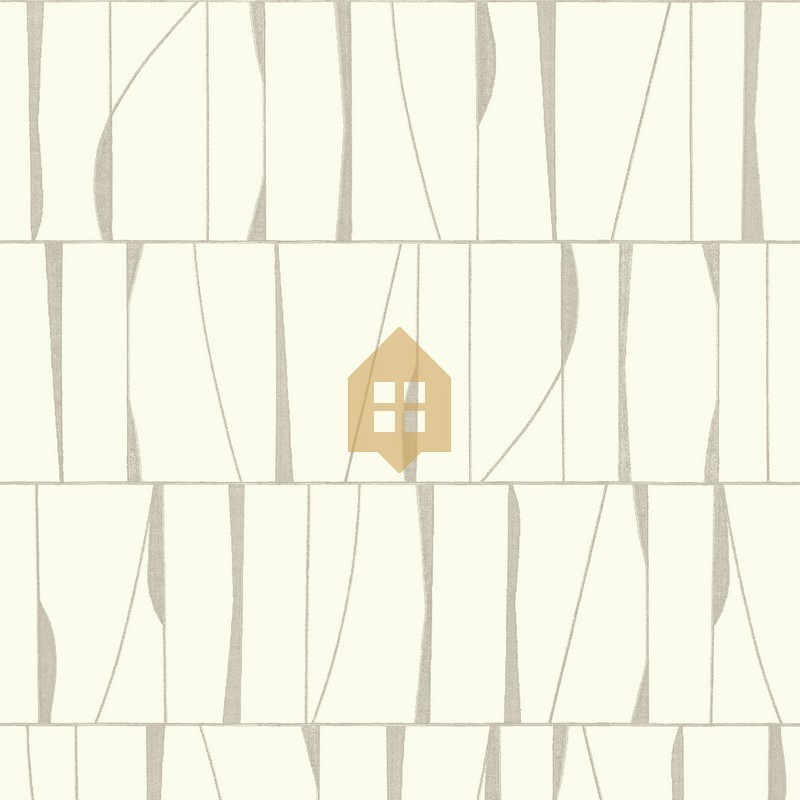 Papel pintado Otavia con diseño geométrico de paneles abstractos y textura de lino.