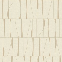 Papel pintado Otavia con diseño geométrico de paneles abstractos y textura de lino.