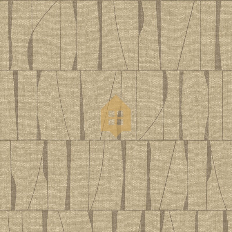 Papel pintado Otavia con diseño geométrico de paneles abstractos y textura de lino.