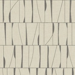 Papel pintado Otavia con diseño geométrico de paneles abstractos y textura de lino.